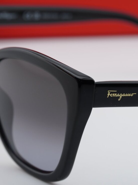 Salvatore Ferragamo SF957S 001 Cat Eye Sunglasses - Black / Grey main image 5